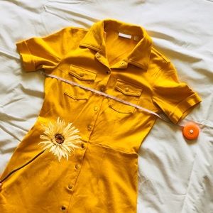 Mustard Yellow Button Up Work Dress